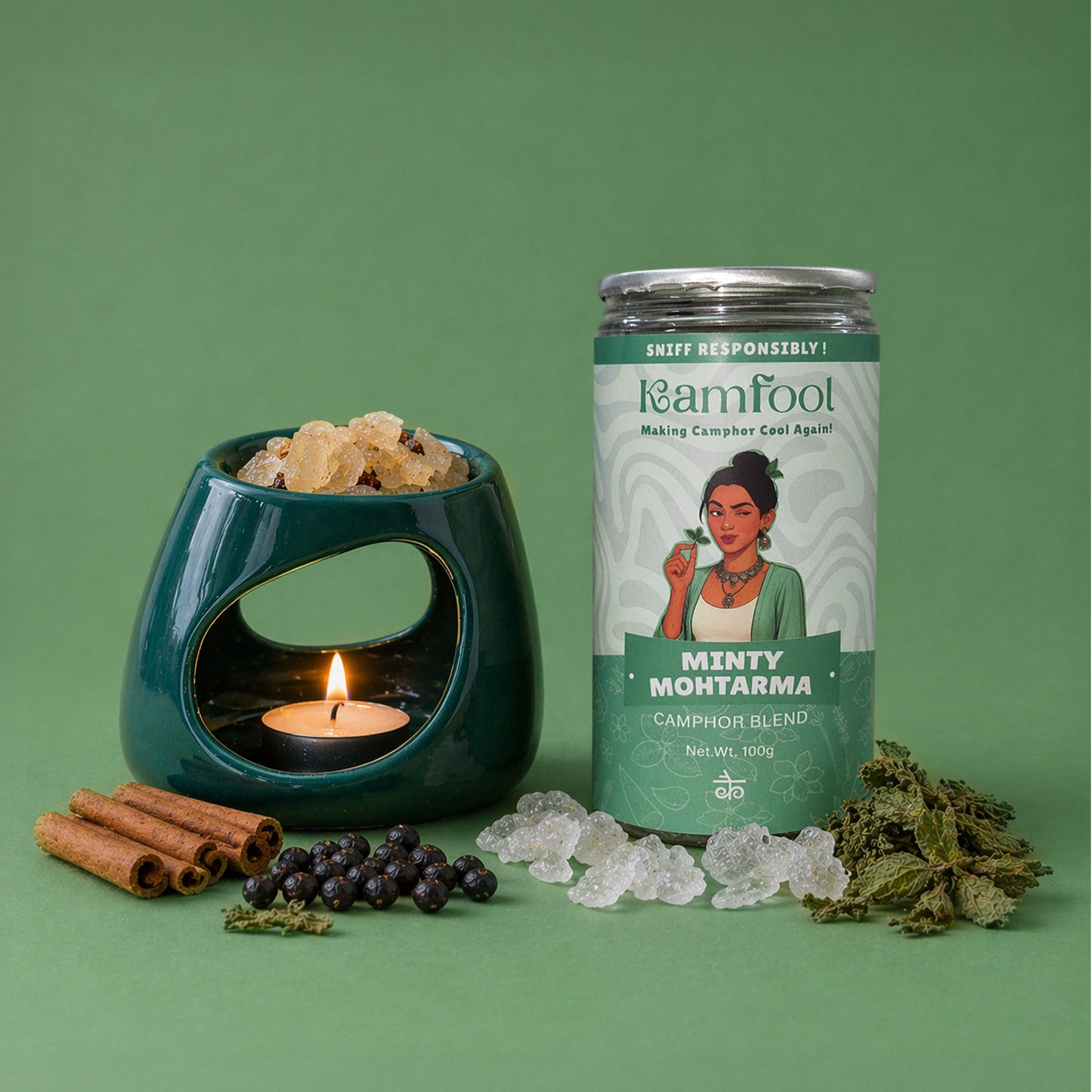 Minty Mohtarma- Camphor Blend and Diffuser combo